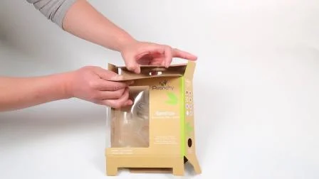 Fsc 관례에 의하여 인쇄되는 골판지 대나무 소매 제품 숟가락 사발 접시 접시 기구 식기 장난감 패킹 거는 구멍 창을 가진 포장 선물 판지 상자